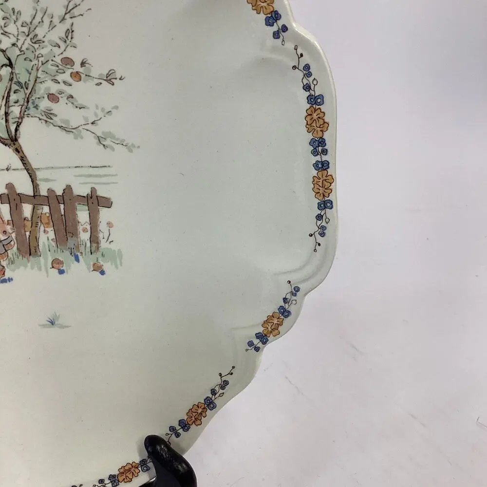 Sarreguemines Enfants Richard Rond Gebak/Taart Schaal- Round Cake Plate/Serving